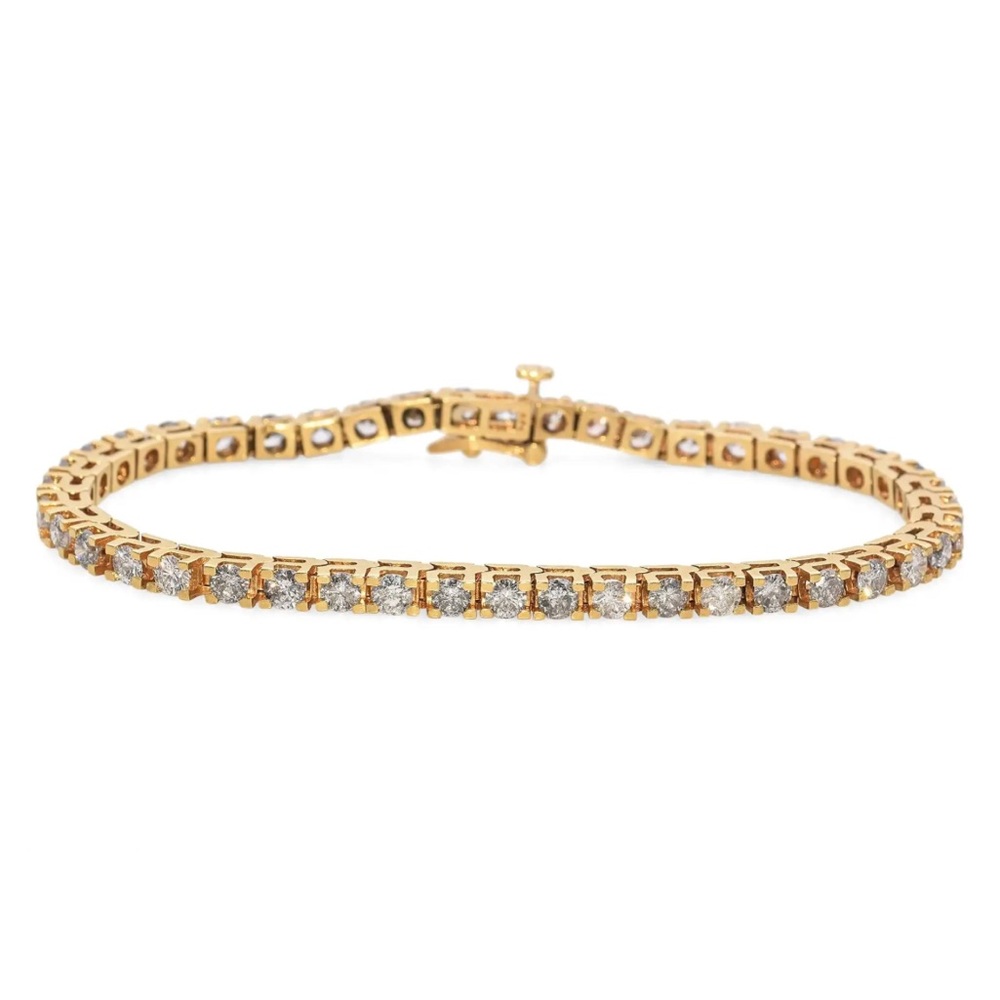 Elegant Gold Tennis Bracelet W/ Diamonds